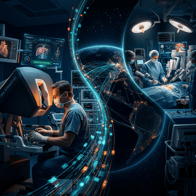 Intercontinental telesurgery visualization: surgeon in France controlling robotic system in India via global data network